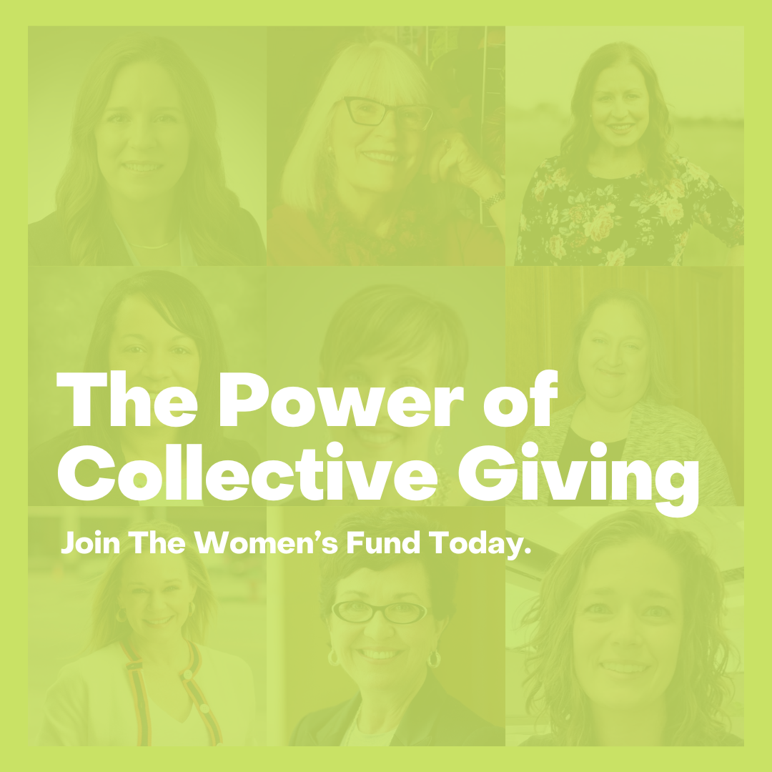 Collage of women promoting collective giving, highlighting a women’s collective giving group in Topeka.